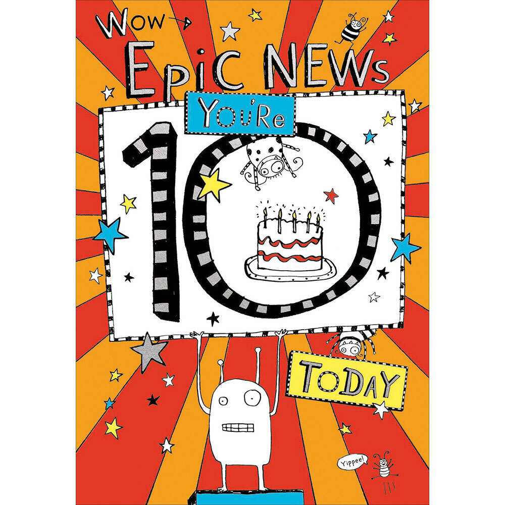 Tom Gates Happy 10th Birthday  Card
