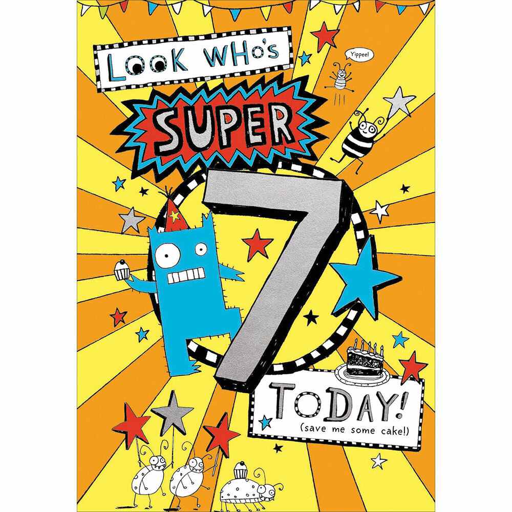 Tom Gates 'Look Who's Super 7' Birthday Card
