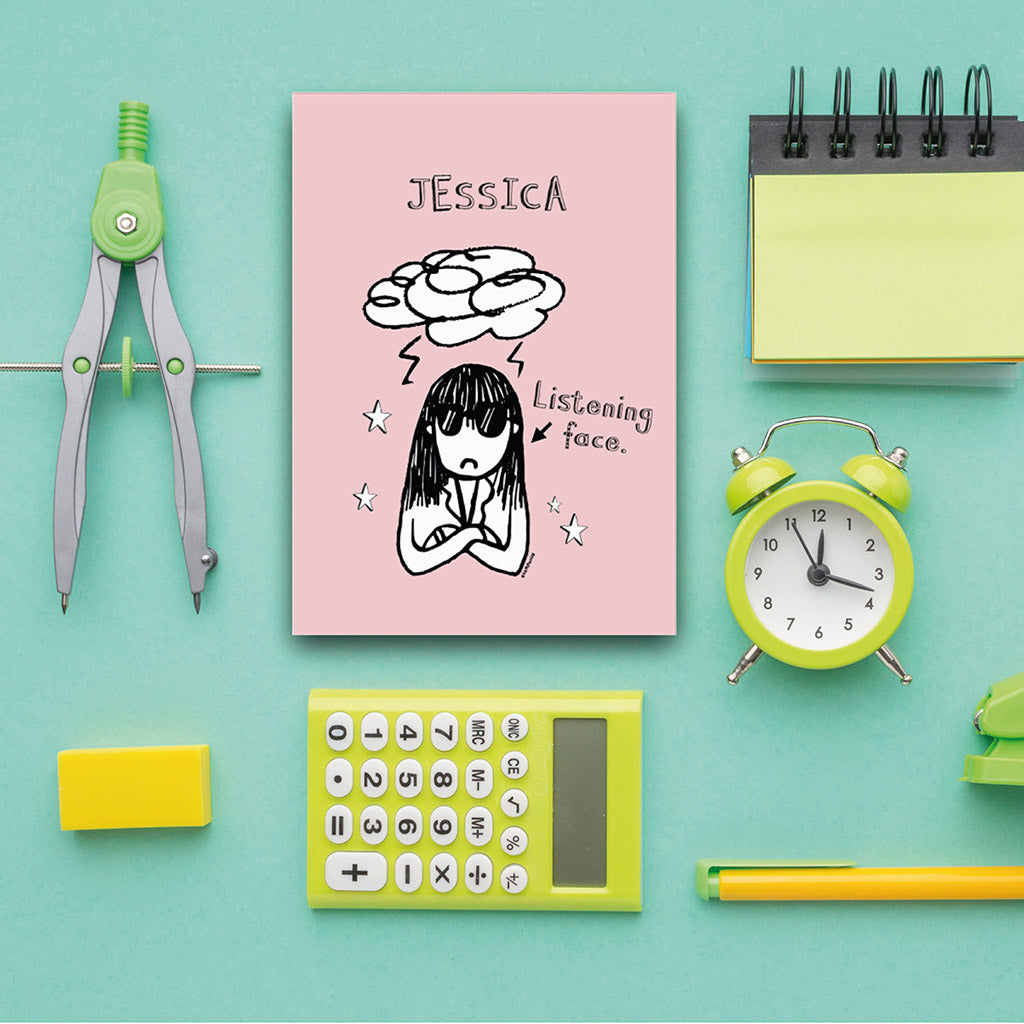 Load image into Gallery viewer, Delia&#39;s Listening Face Personalised Notebook
