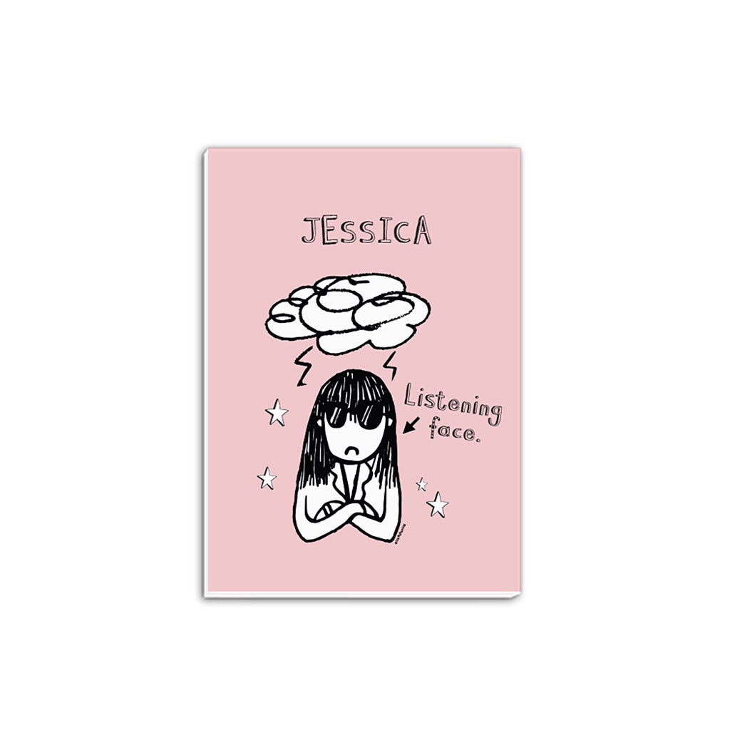 Delia's Listening Face Personalised Notebook