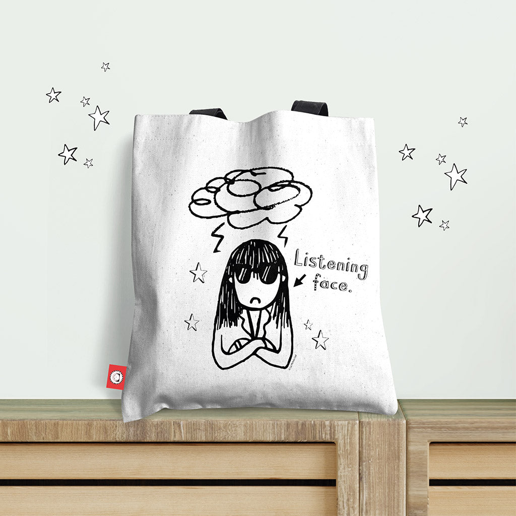 Load image into Gallery viewer, Delia&#39;s Listening Face Tote Bag
