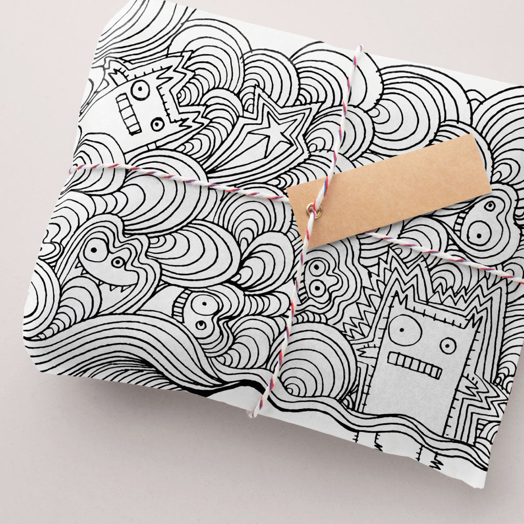 Tom Gates Colour in Doodle Gift Wrap