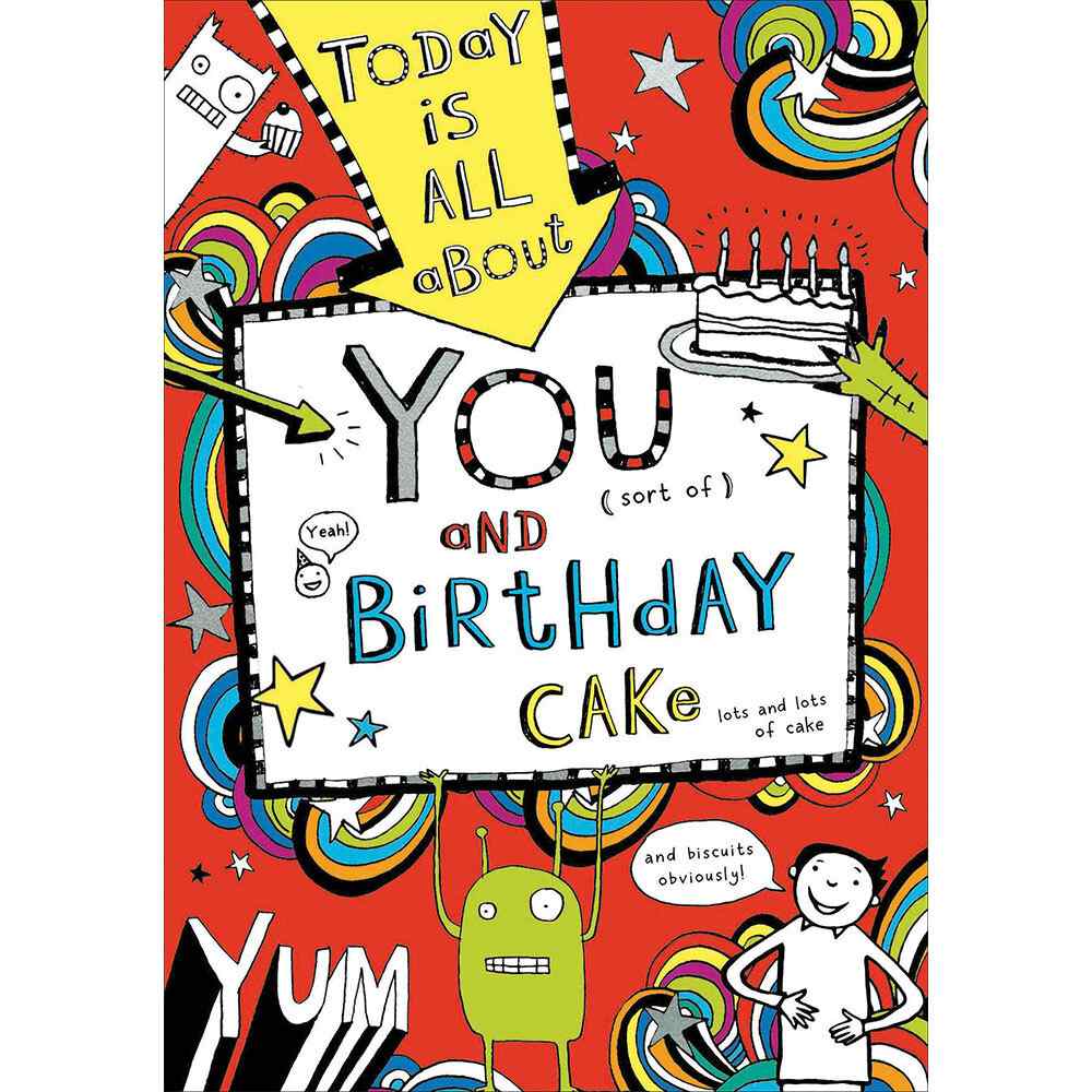 You and Birthday Cake Greetings Card (includes cut-out bookmark)